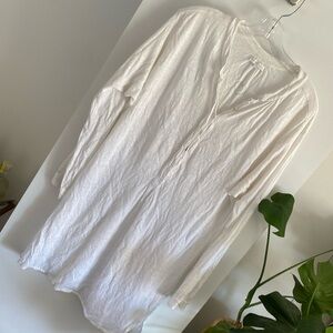 LOUNGE LOVER linen tunic sleep shirt nightdress pajamas S